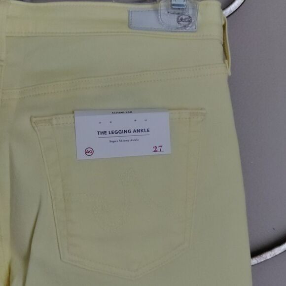 🤩HOST PICK 🤩NWT $188 AG Legging Super Skinny Ankle Butter Yellow jeans - Picture 8 of 10